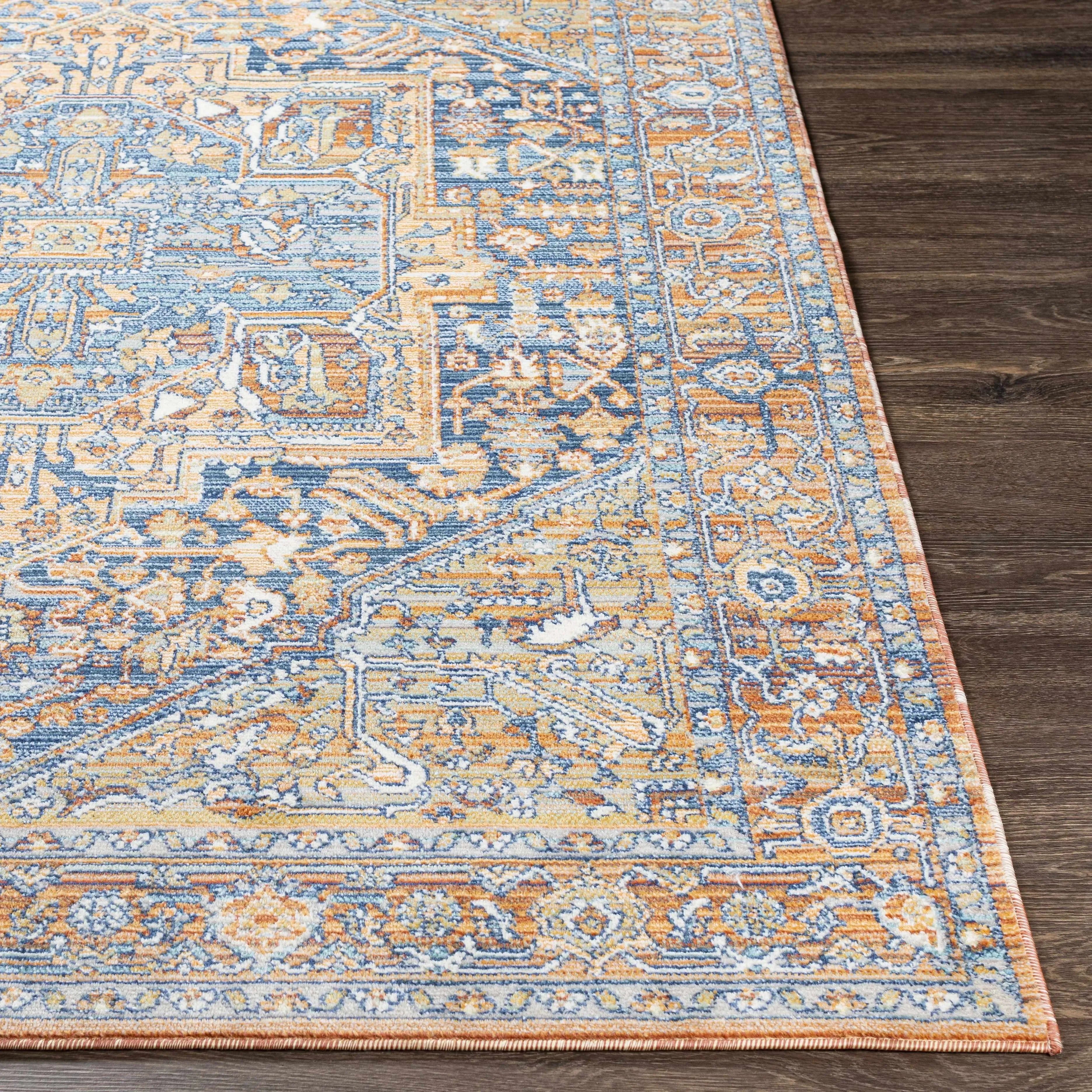 Ripponlea Blue&Orange Medallion Rug - The Mayfair Hall