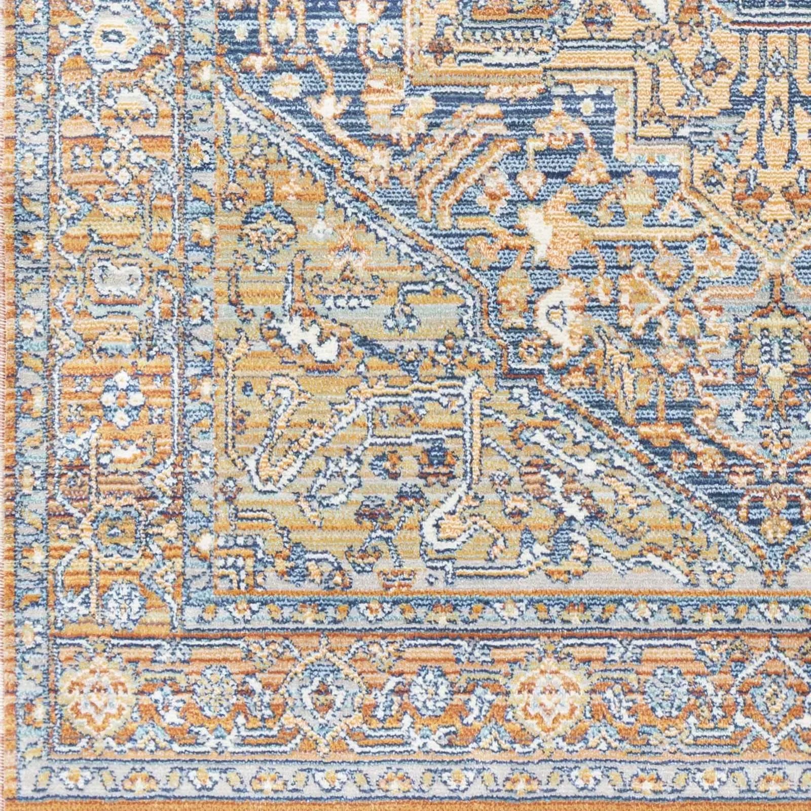 Ripponlea Blue&Orange Medallion Rug - The Mayfair Hall