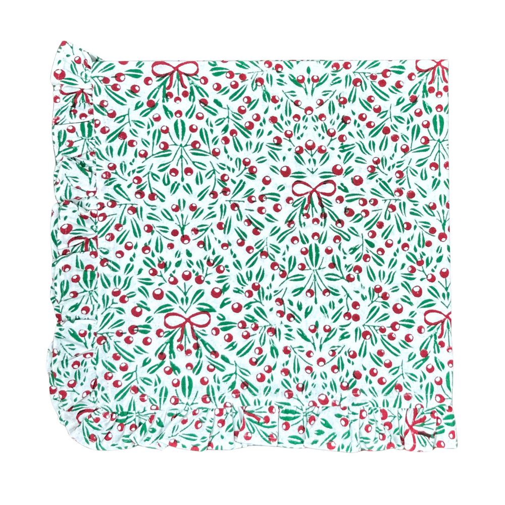 Mistletoe & Bows with Ruffle - Napkin (Set of 4)