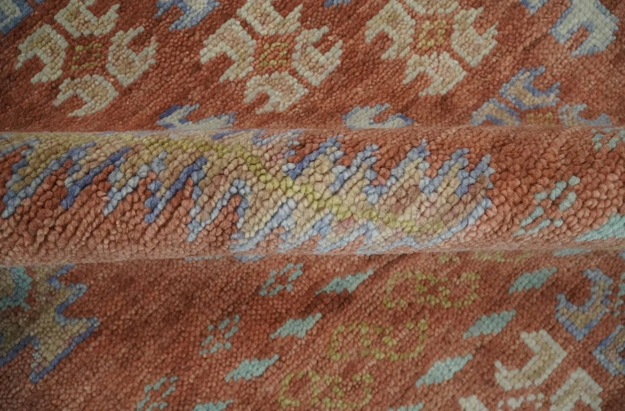 Rust, Beige and Blue Hand knotted Traditional Multi Size Oriental wool Area Rug - The Rug Decor