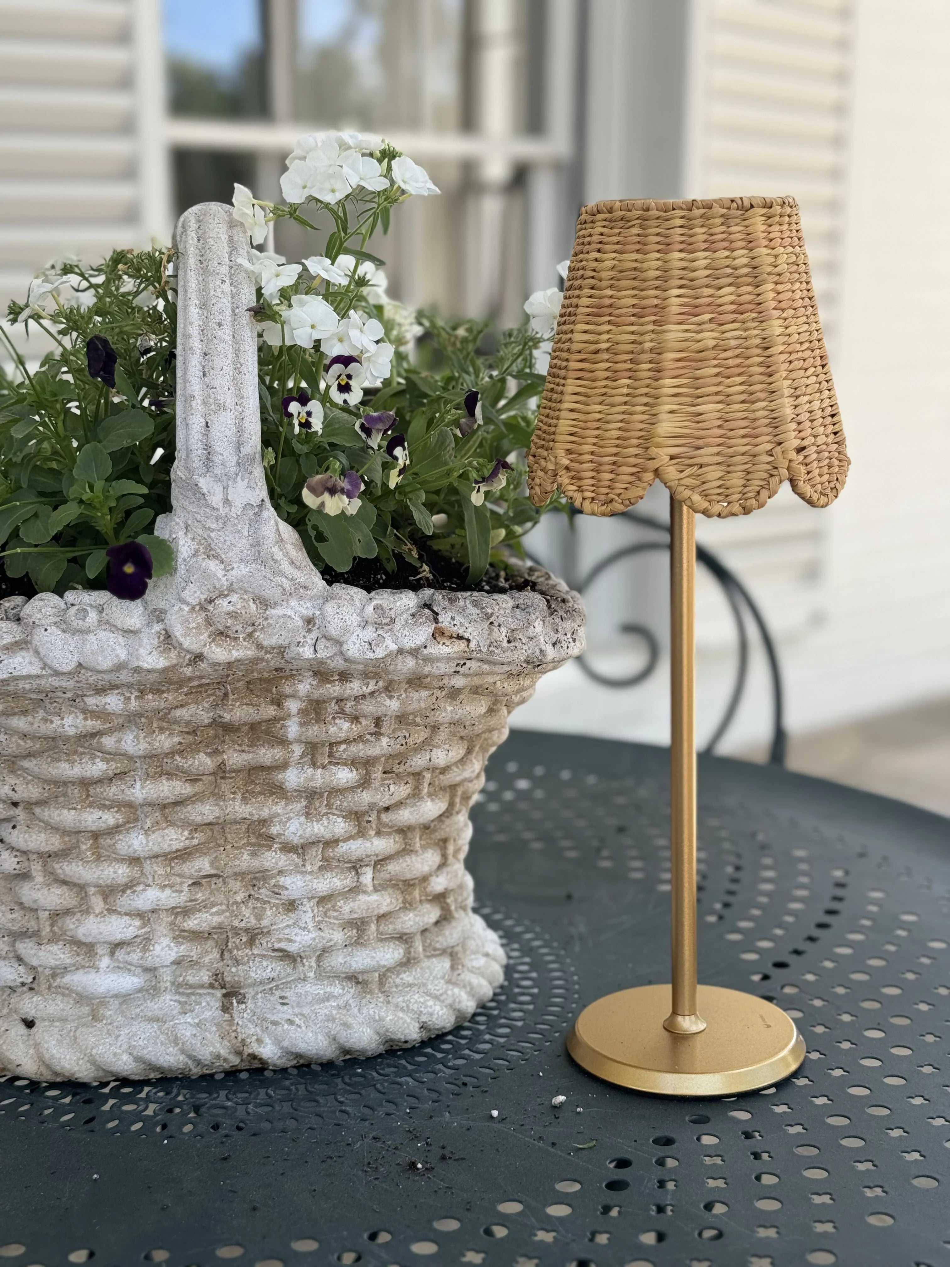 Seagrass Shade Cover in Natural with Scalloped Trip