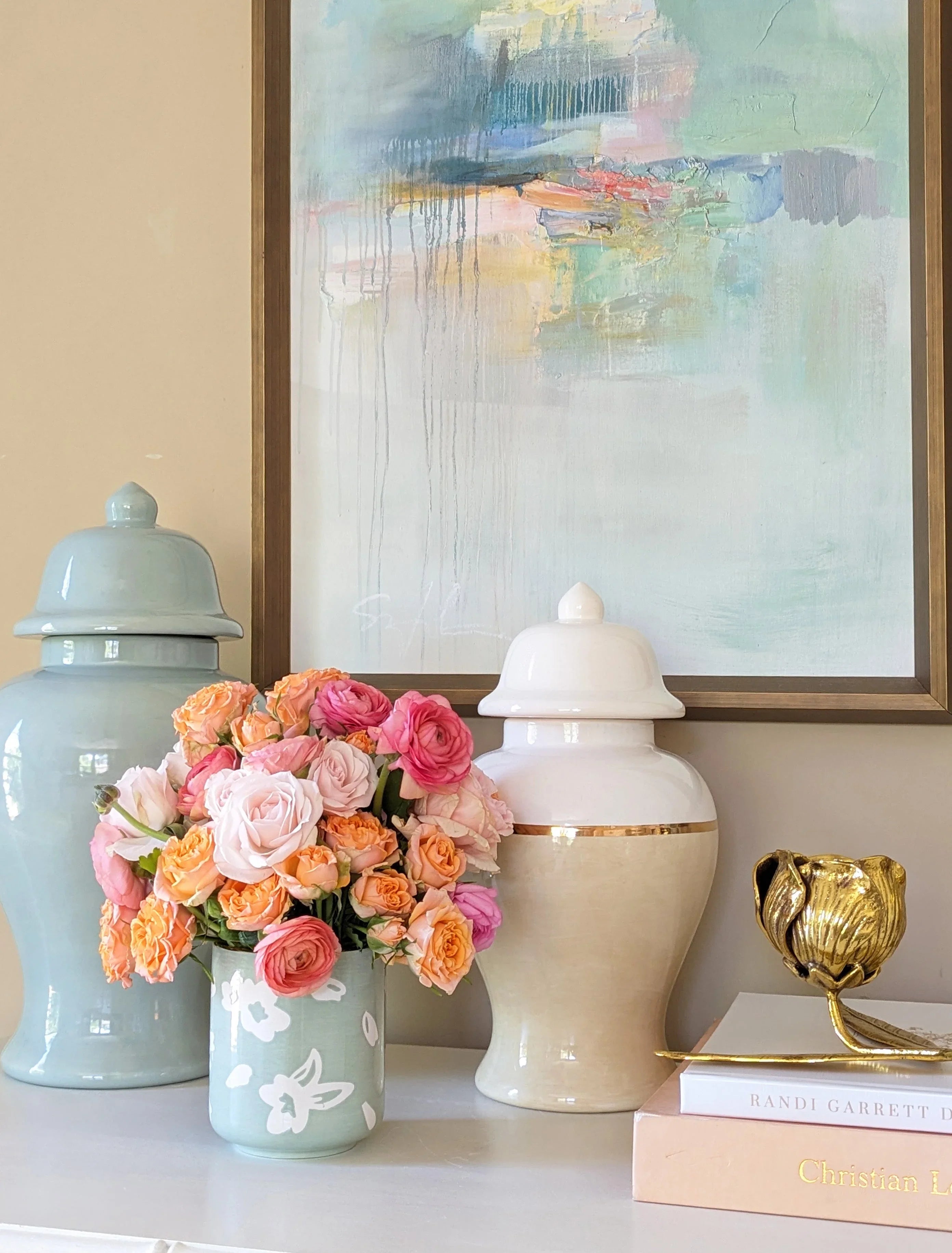 Sakura Ginger Jars in Sea Glass Green - The Mayfair Hall