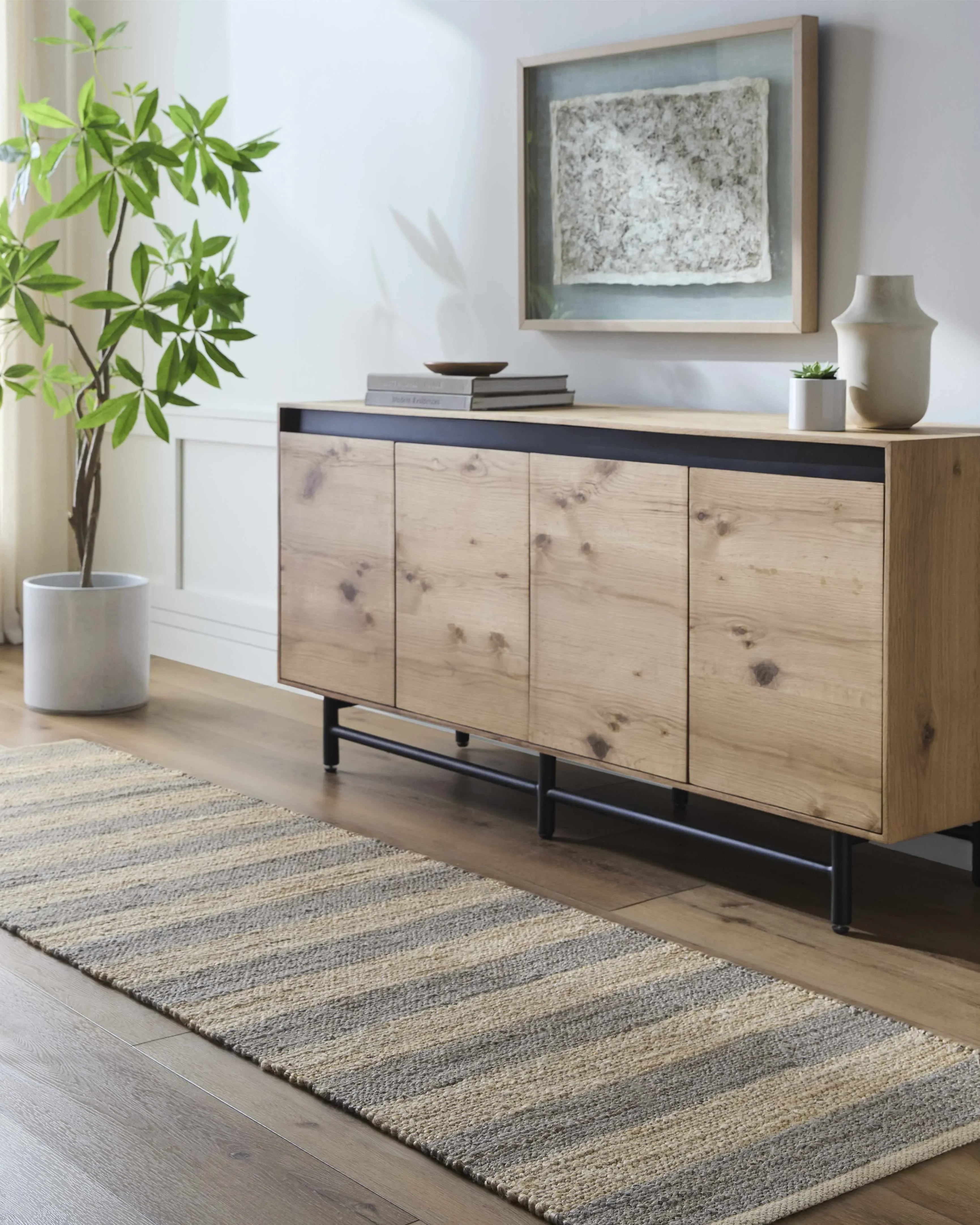 Ilkay Block Stripe Jute Rug - The Mayfair Hall