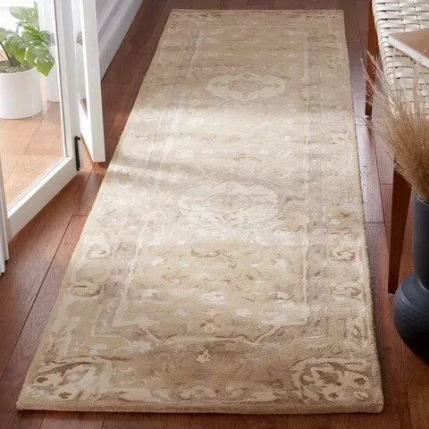 Savonnerie Wool and Viscose Rug in Sand - The Mayfair Hall