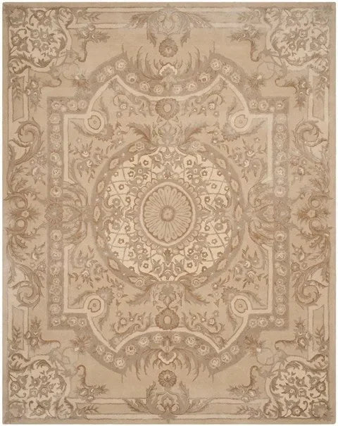Savonnerie Wool and Viscose Rug in Sand - The Mayfair Hall