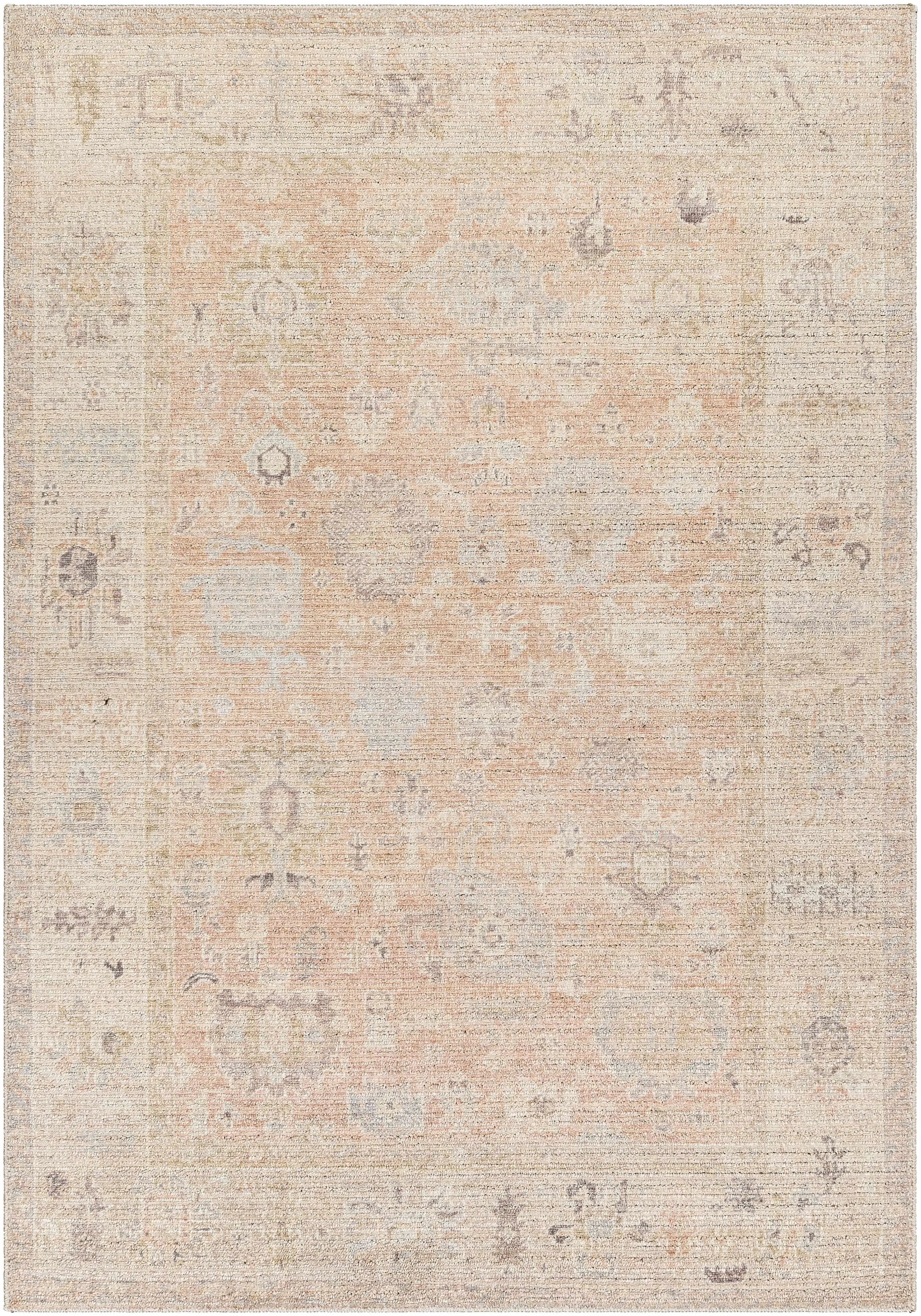 Marlene Damask Tan, Ivory, Charcoal, DustyPink, LightSage, LightBrown Area Rug