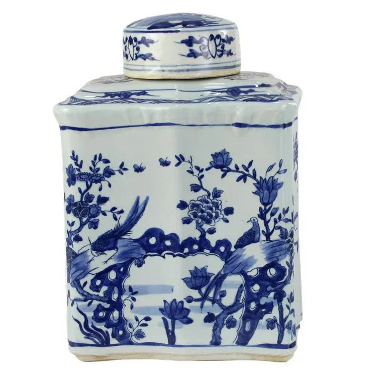 Scalloped Pheasant Floral Tea Jar - The Mayfair Hall