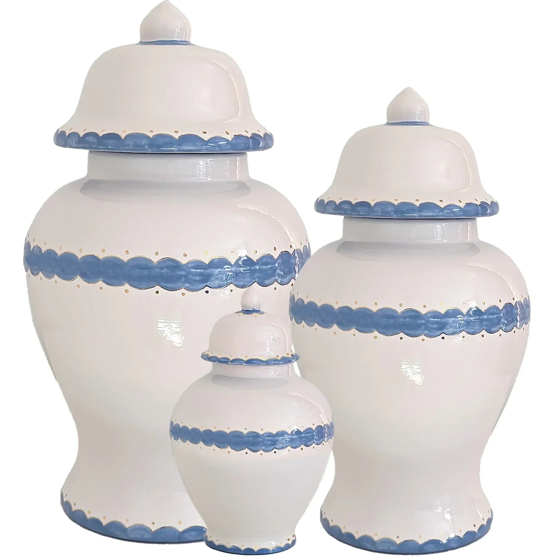 Scallop Ginger Jars in French Blue - The Mayfair Hall