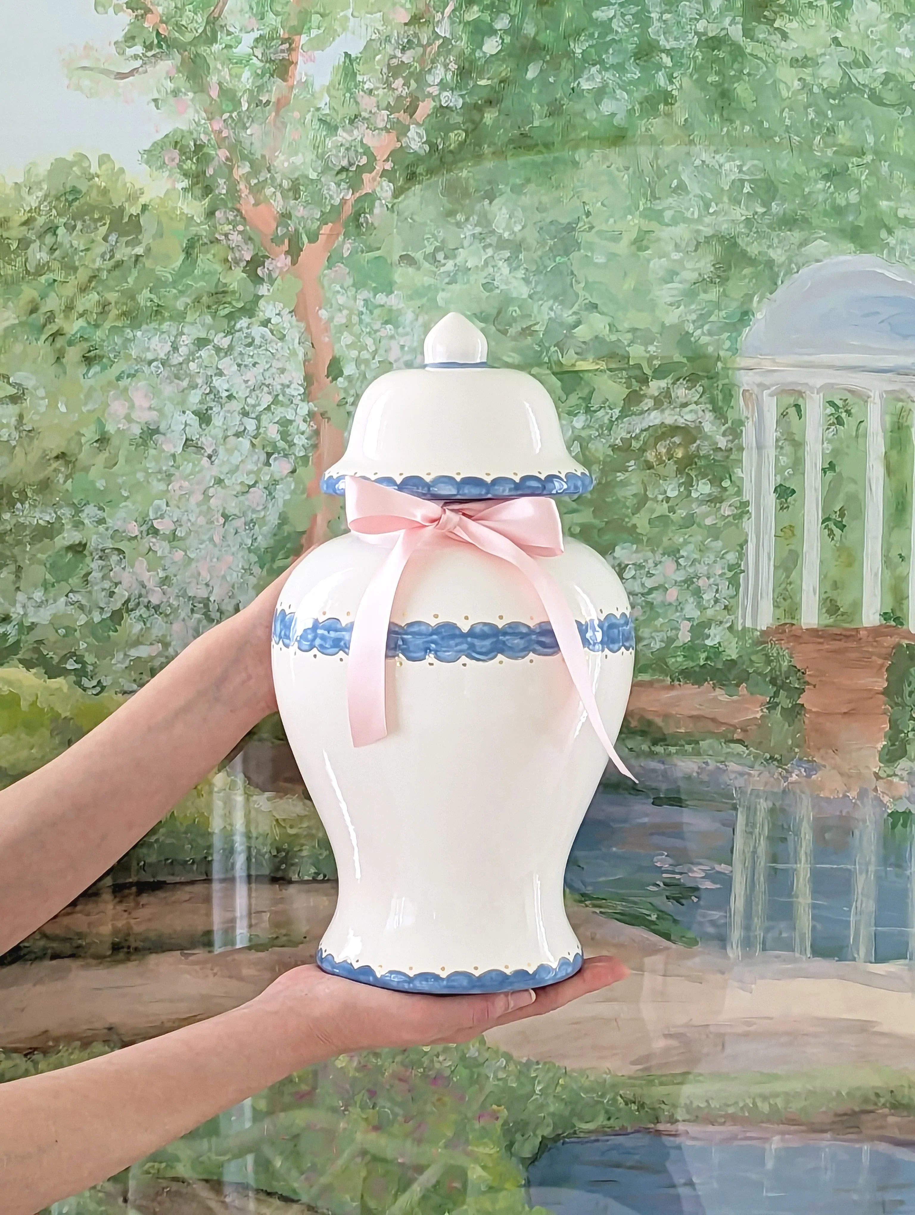 Scallop Ginger Jars in French Blue - The Mayfair Hall