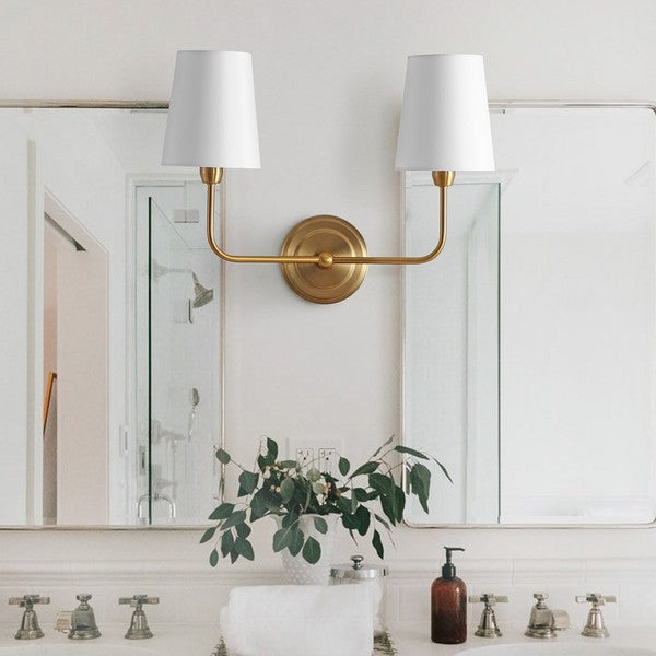 Ezra Metal Wall Sconce in Brass Gold