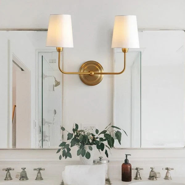 Ezra Brass Gold Wall Sconce