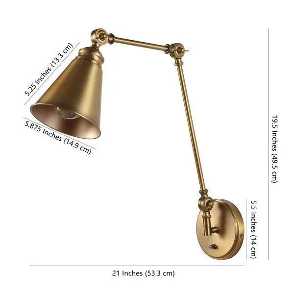 Kensley Iron Wall Sconce in Brass Gold - The Mayfair Hall