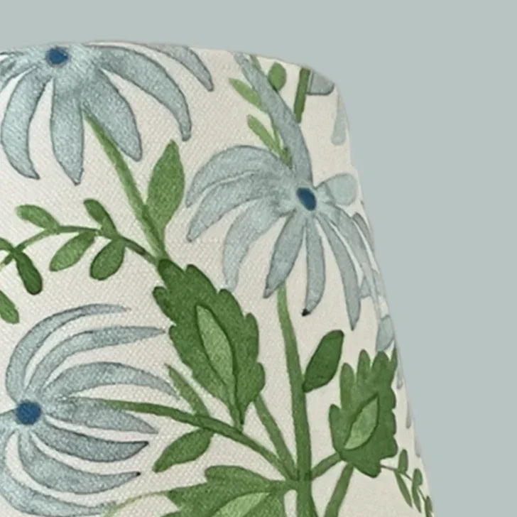 Blue Floral Sconce Shade in Pearl's Bouquet - The Mayfair Hall