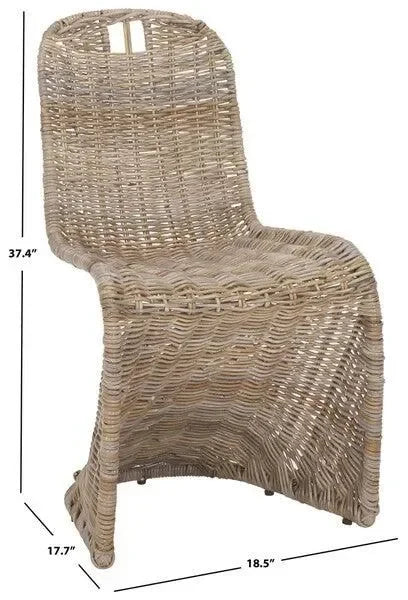 Cilombo Rattan Dining Chair in Gray (Set of 2) - The Mayfair Hall