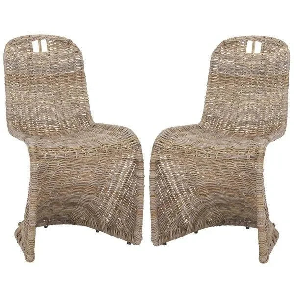 Cilombo Rattan Dining Chair in Gray (Set of 2) - The Mayfair Hall