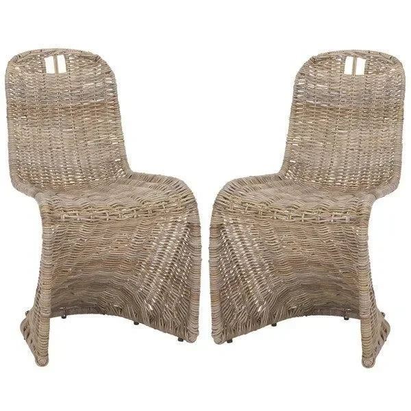 Cilombo Rattan Dining Chair in Gray (Set of 2) - The Mayfair Hall