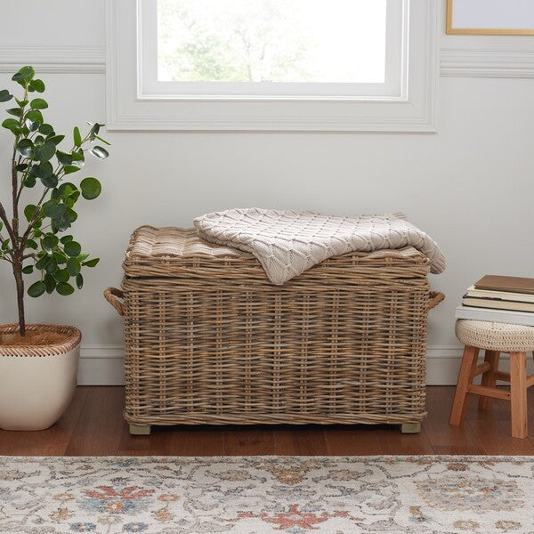 Salim Wicker Storage Basket in Gray