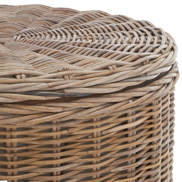 Jesse Wicker Storage Coffee Table in Grey