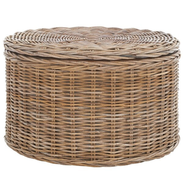 Jesse Wicker Storage Coffee Table in Grey