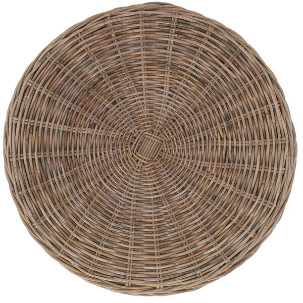 Jesse Wicker Storage Coffee Table in Grey