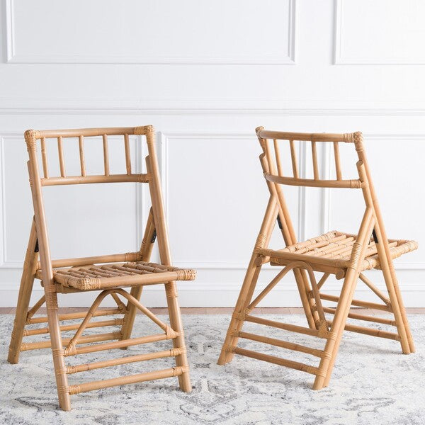 Maja Rattan Folding Accent Chair in Honey (Set of 2)