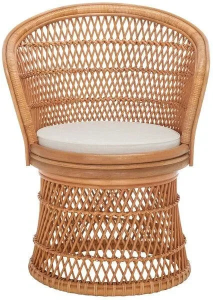 Lola Rattan Swivel Accent Chair in Natural - The Mayfair Hall