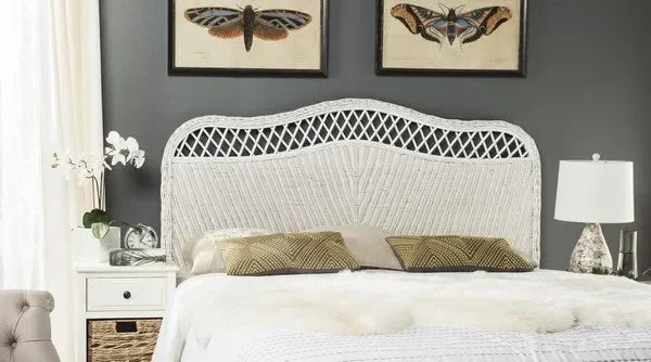 Sephina Rattan Headboard in White - The Mayfair Hall
