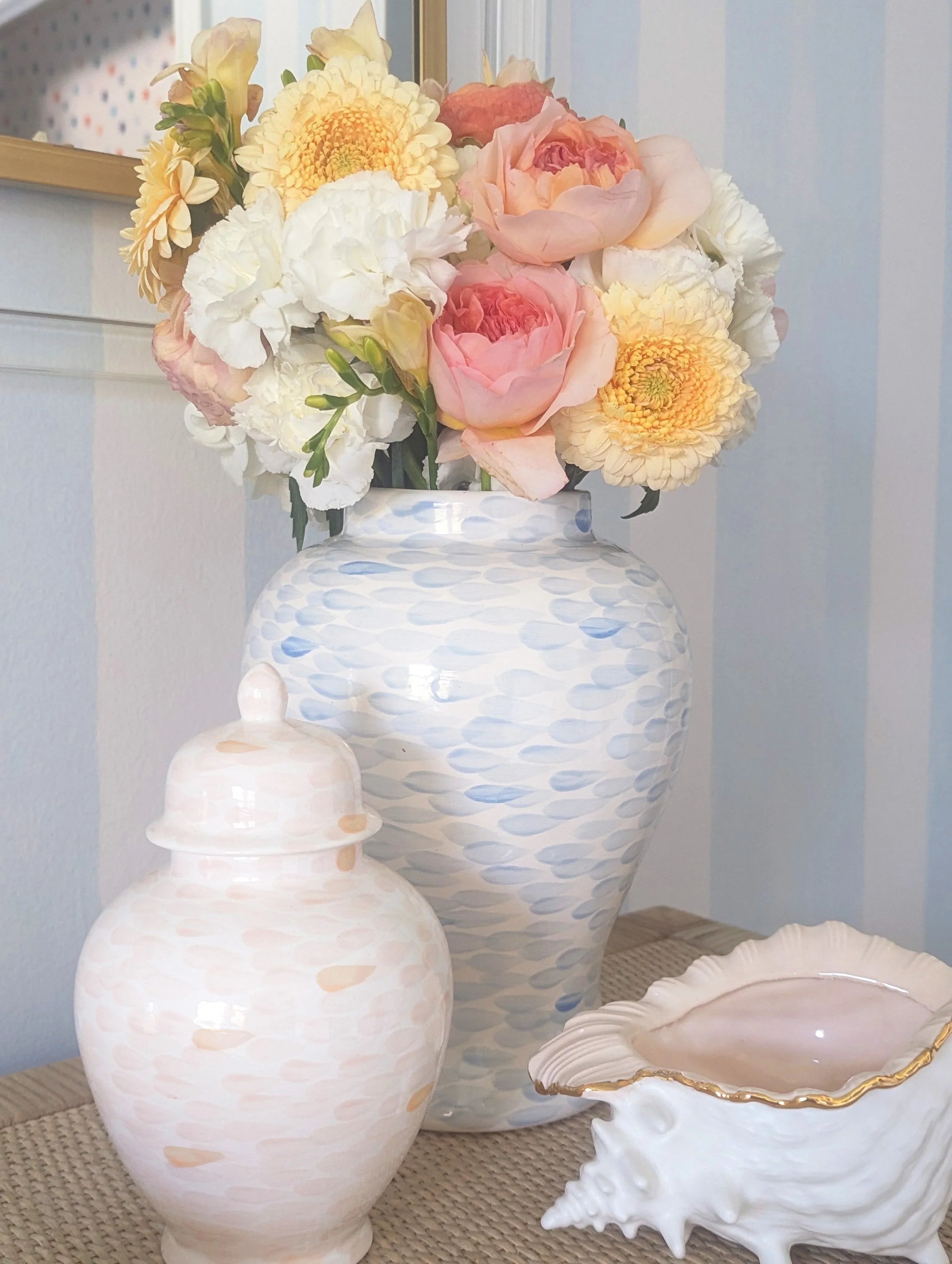 Watermark Ginger Jars in Blush - The Mayfair Hall