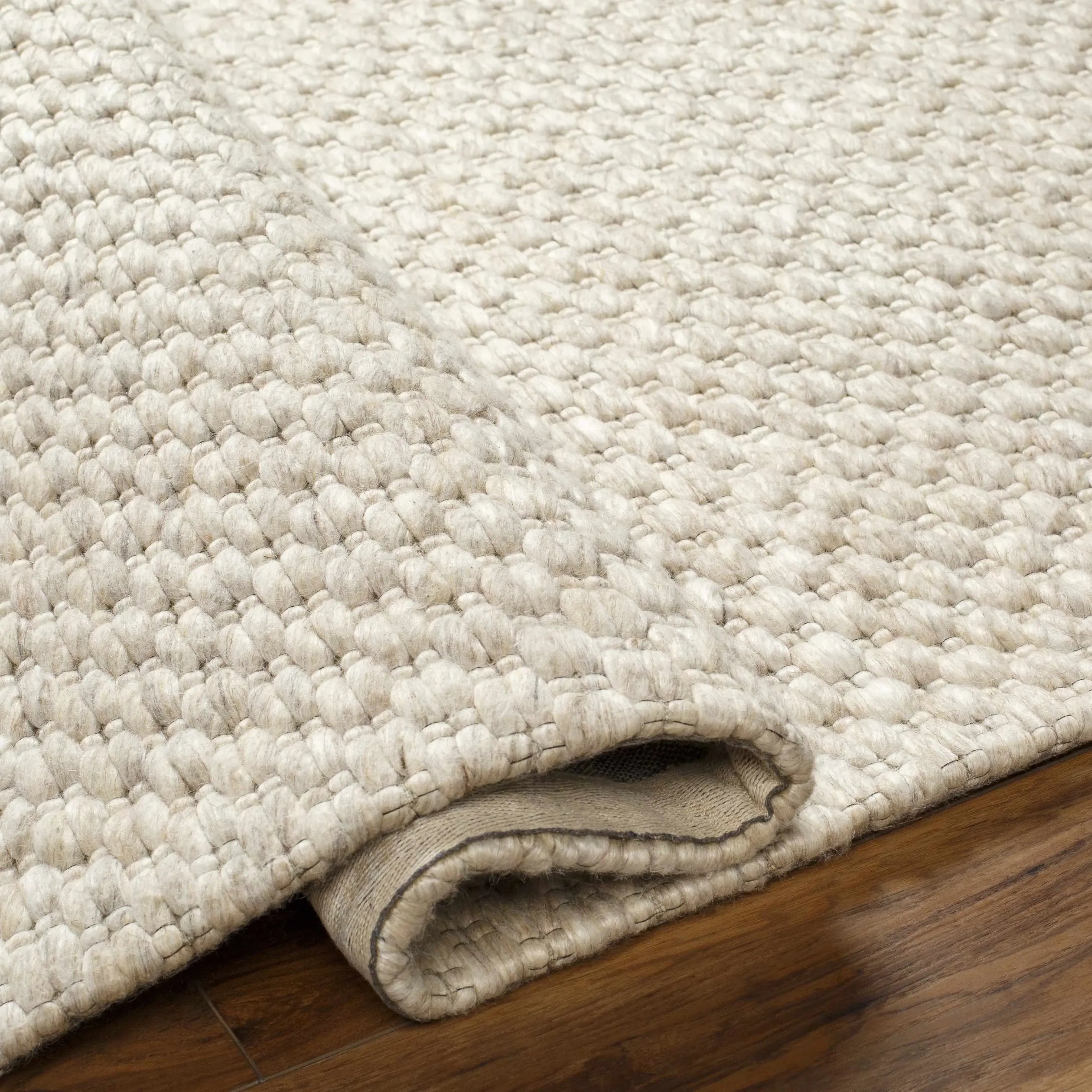 Kassa Wool Area Rug in Beige