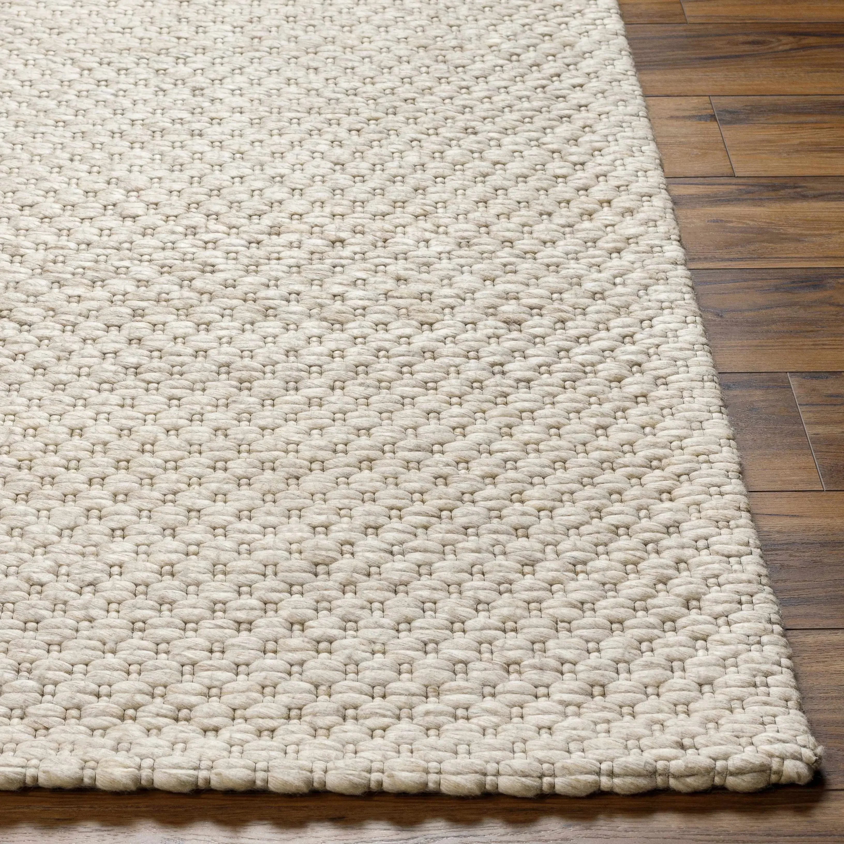 Kassa Wool Area Rug in Beige