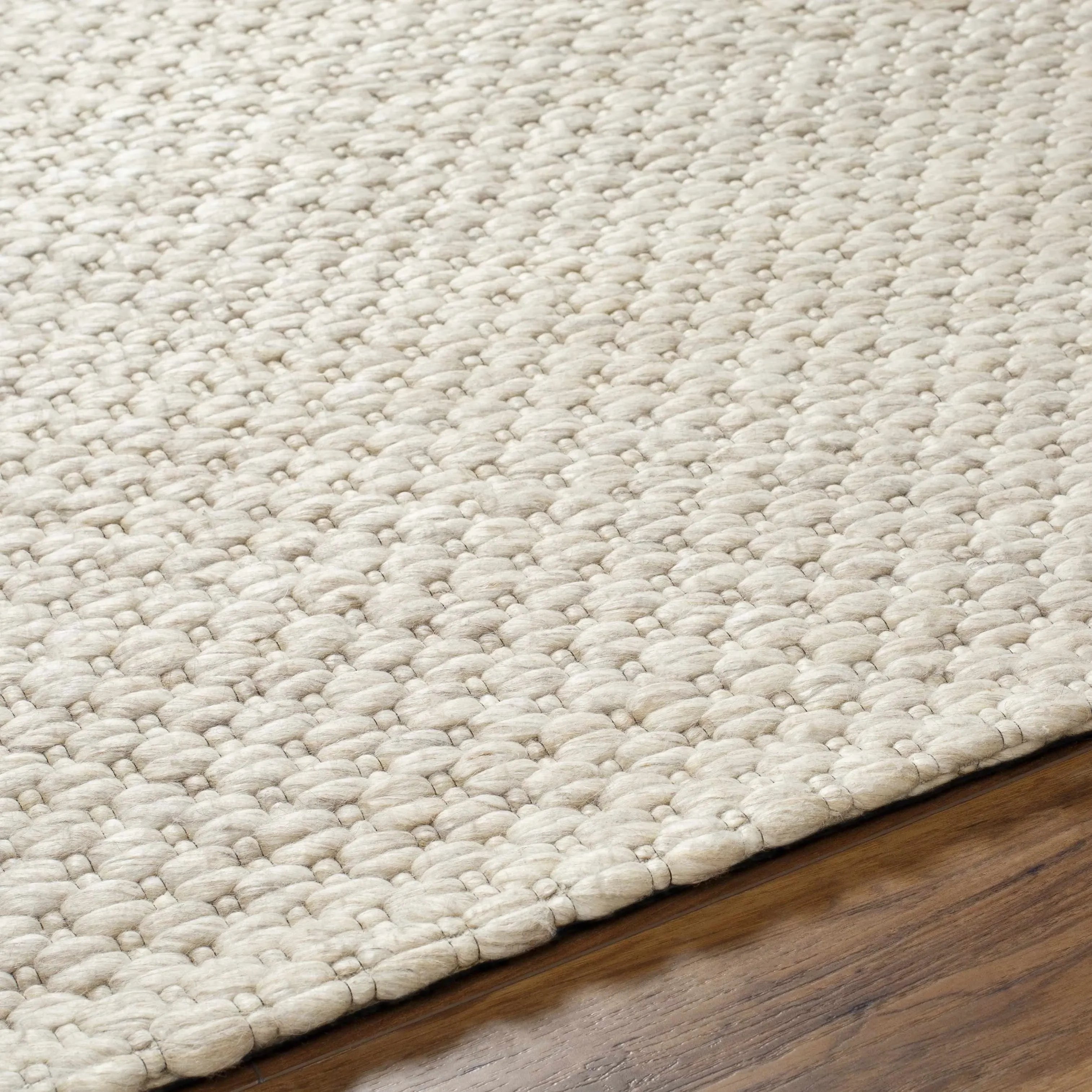Kassa Wool Area Rug in Beige