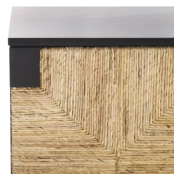 Roseanne Wood Frame Sideboard in Black and Natural - The Mayfair Hall