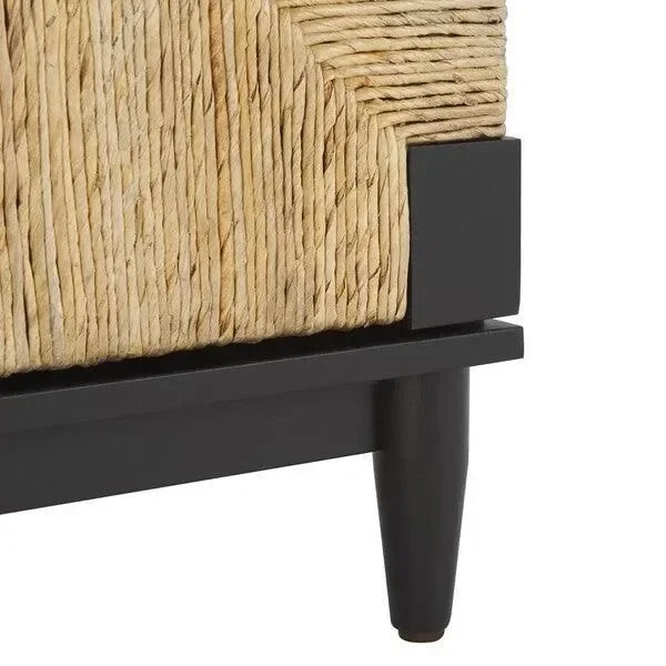 Roseanne Wood Frame Sideboard in Black and Natural - The Mayfair Hall