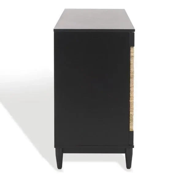 Roseanne Wood Frame Sideboard in Black and Natural - The Mayfair Hall