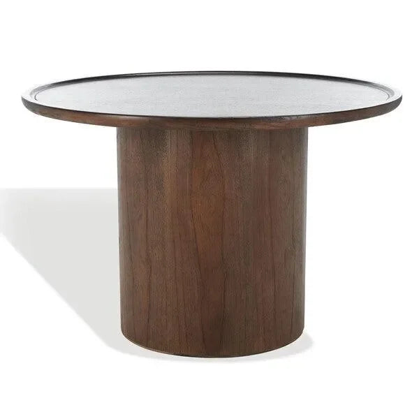 Safavieh Devin Walnut Round Pedestal Dining Table