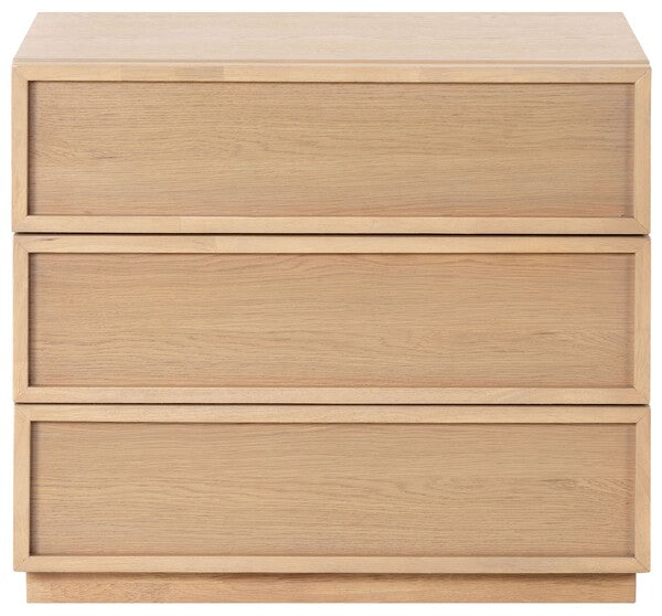 Zeus 3 Drawer Wood Chest in Natural