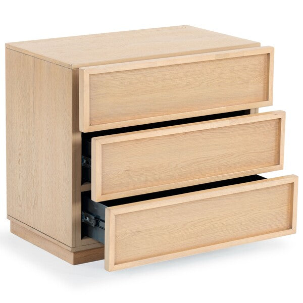 Zeus 3 Drawer Wood Chest in Natural