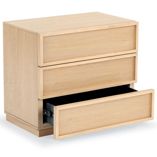 Zeus 3 Drawer Wood Chest in Natural