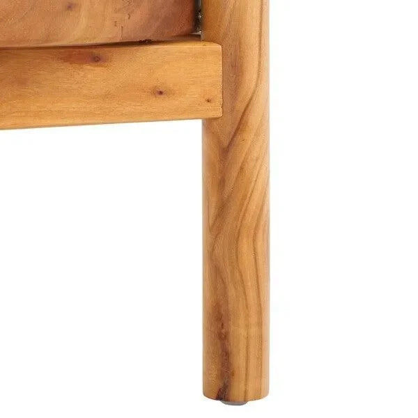 Karyna Wood Accent Table in Natural with Tempered Glass Top - The Mayfair Hall