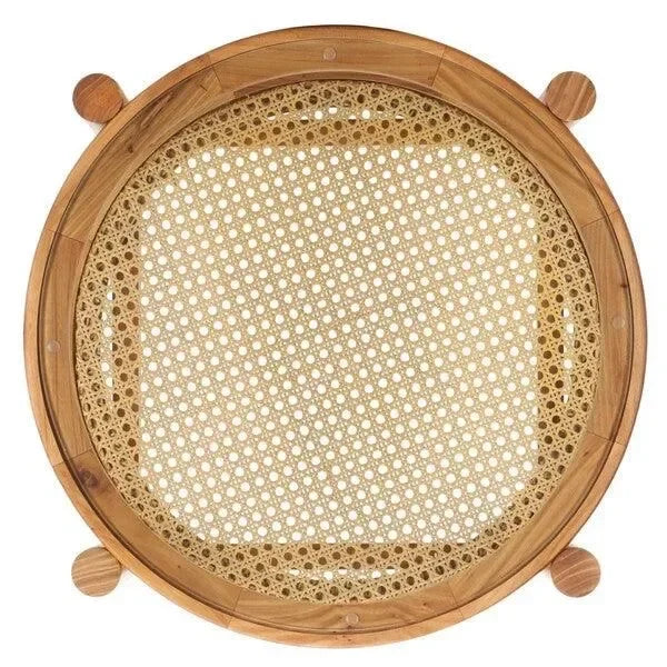 Karyna Wood Accent Table in Natural with Tempered Glass Top - The Mayfair Hall