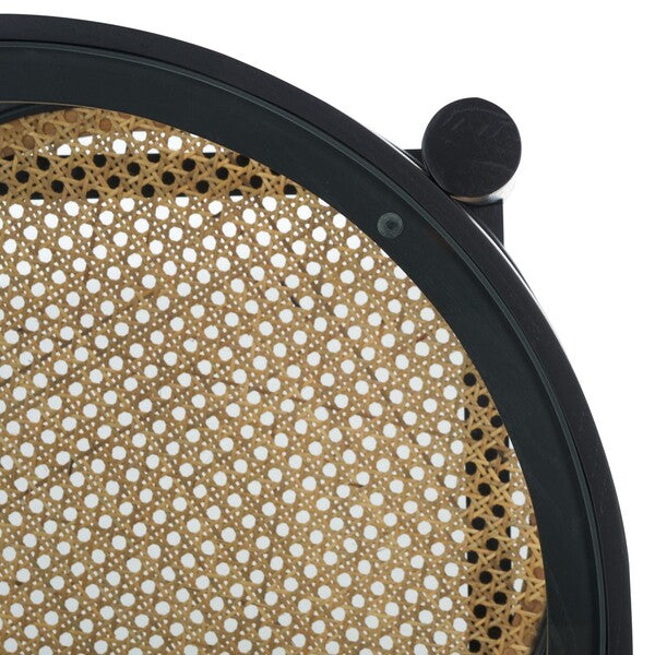 Karyna Rattan Accent Table in Black and Natural with Glass Top