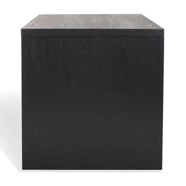 Deborah Elm Wood Desk in Black with Drawer