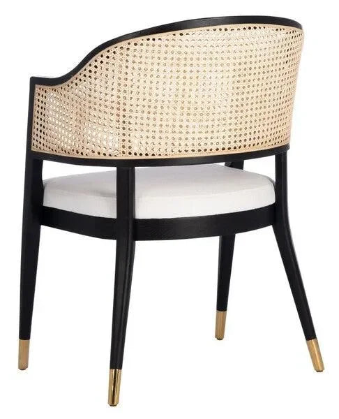 Rogue Rattan Dining Chair in Black and Natural - The Mayfair Hall