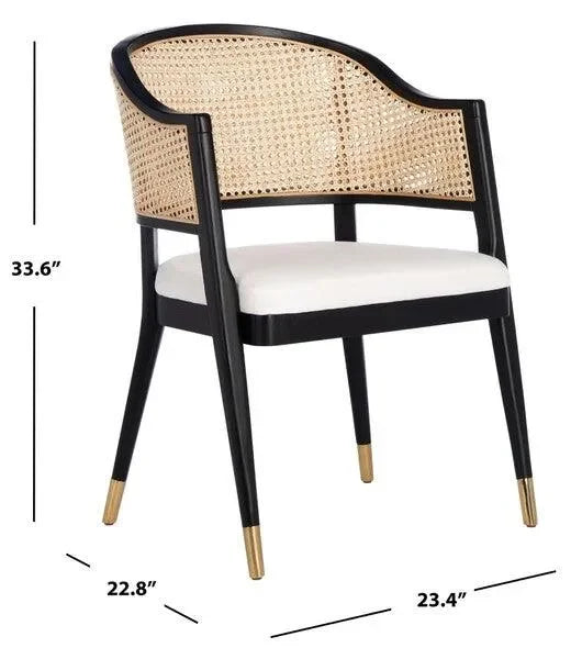 Rogue Rattan Dining Chair in Black and Natural - The Mayfair Hall