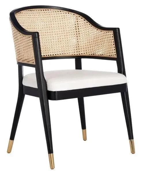 Rogue Rattan Dining Chair in Black and Natural - The Mayfair Hall
