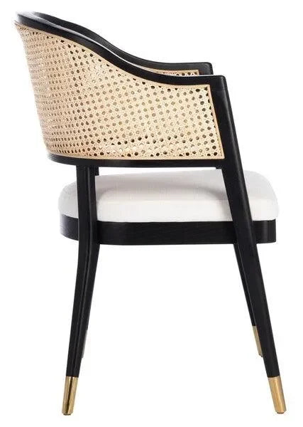 Rogue Rattan Dining Chair in Black and Natural - The Mayfair Hall