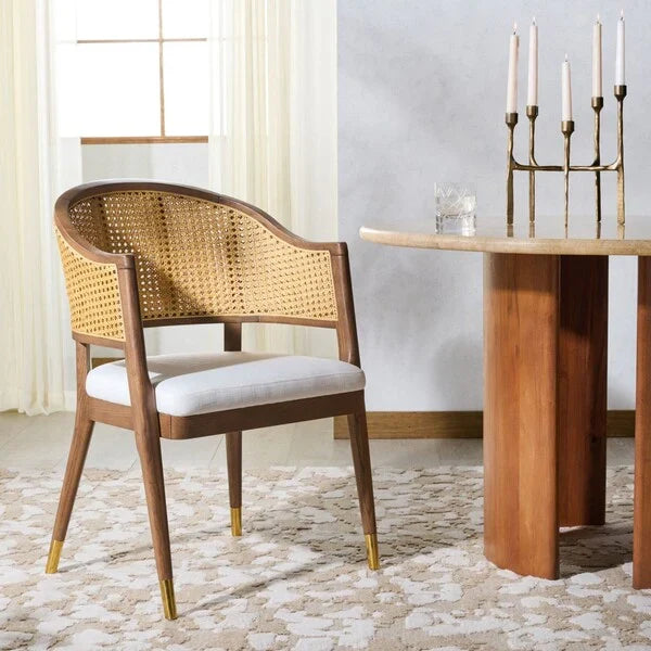 Rogue Rattan Dining Chair in Walnut and Natural