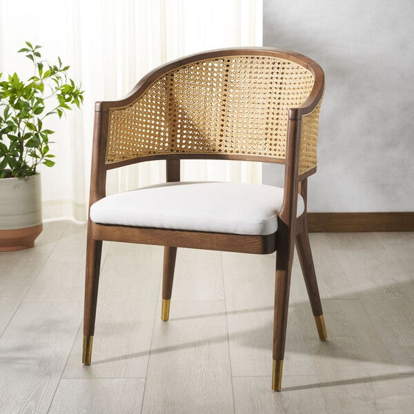 Rogue Rattan Dining Chair in Walnut and Natural