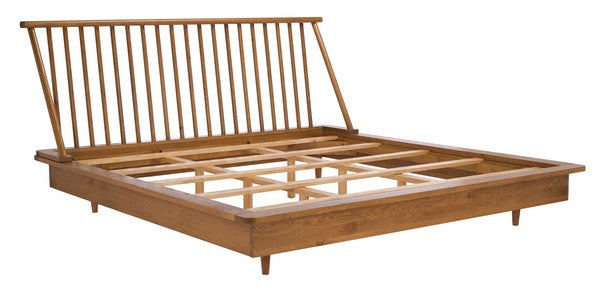 Cassius Wood Spindle King Bed in Light Brown