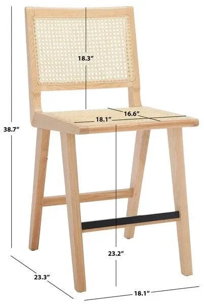 Hattie Wood Counter Stool in Natural - The Mayfair Hall